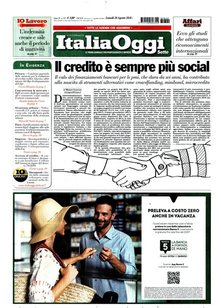 Italia oggi : quotidiano di economia finanza e politica